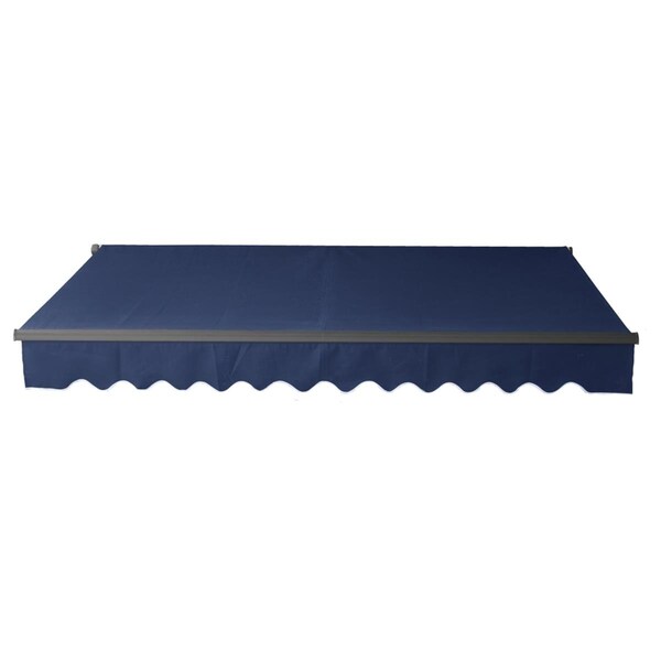 Aleko AB10X8BLUE30 10 x 8 ft. Black Frame Retractable Home Patio Canopy